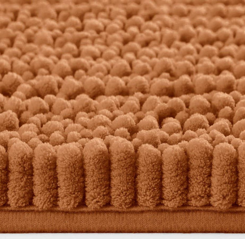 2 Piece Set Beige Cozy Plush Soft Chenille Bath Mat