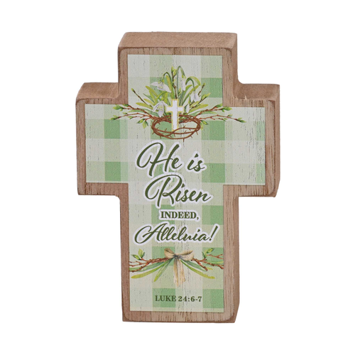 Tabletop Cross He Is Risen