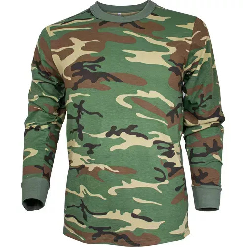 Men's Long Sleeve T-Shirt - Woodland Camo