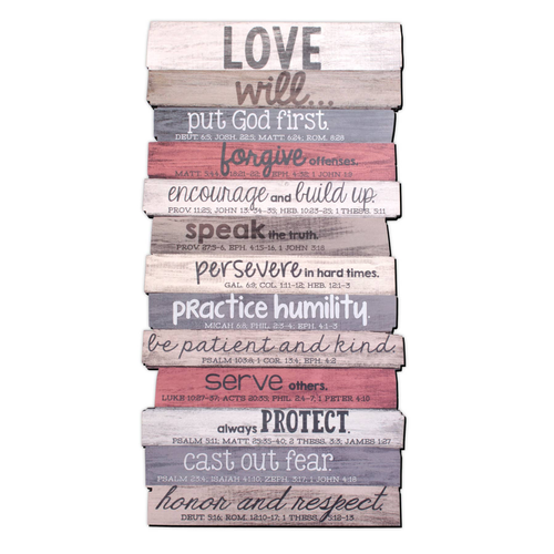 Love Stacked Wood Wall Plaque