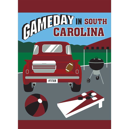 Gameday Sc Garnet & Garden Flag