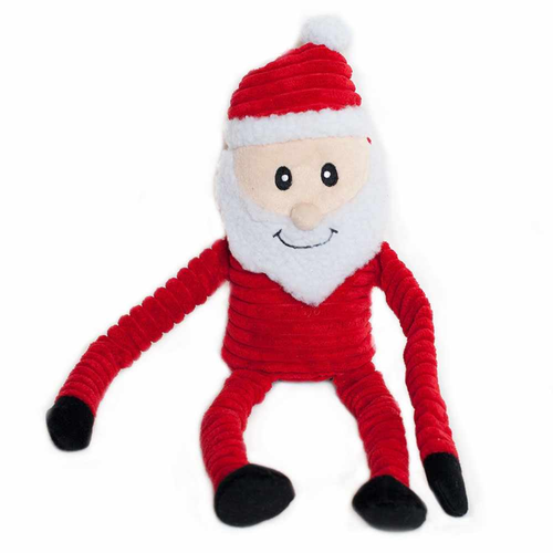 ZippyPaws Holiday Crinkle Santa Plush Dog Toy