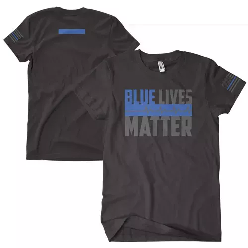 Blue Lives Matter Men's T-Shirt Black 2-Sided