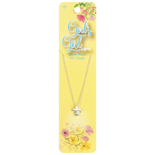 Mini Flare Cross Silver Plate  Chain