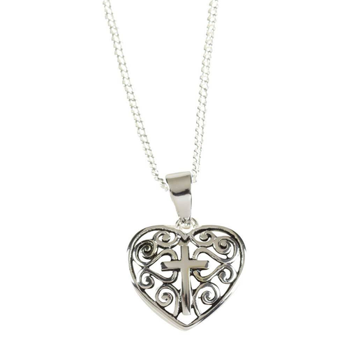 Nk-Sp Filigree Heart/Cross