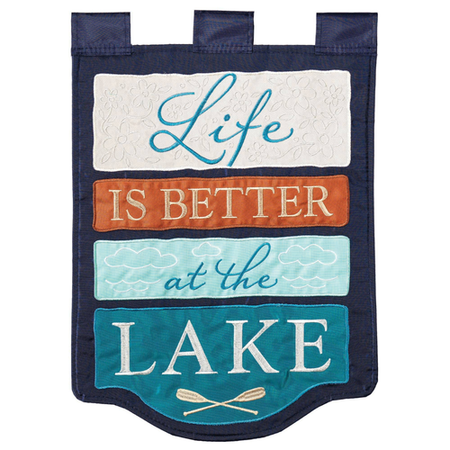 Life Is Better At The Lake Garden Flag