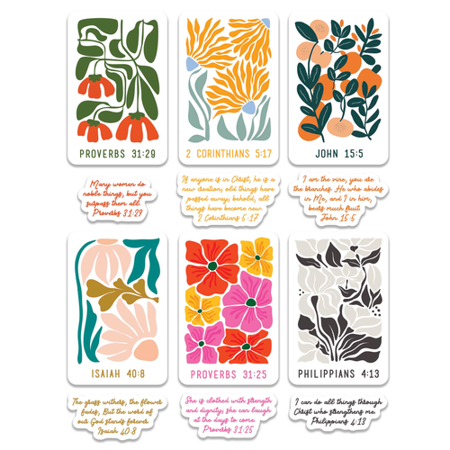 Sticker Floral Scripture Collection