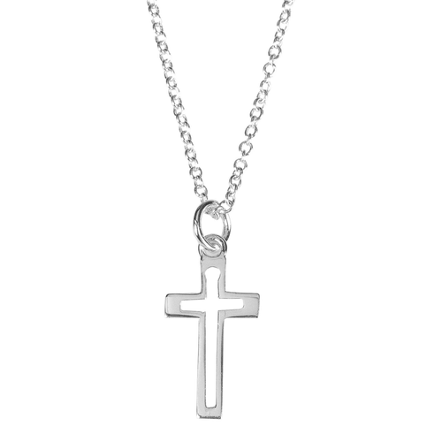 Silver Plated Box With Cross Necklace