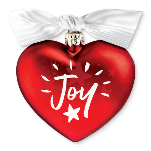 Ornament Heart Joy Ribbon Hang