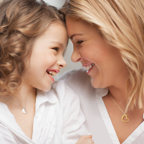Mother Daughter Heart Necklace