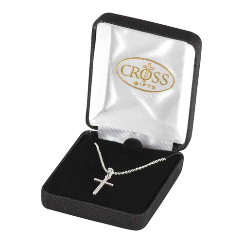 Silver Plated Box Cross Necklace