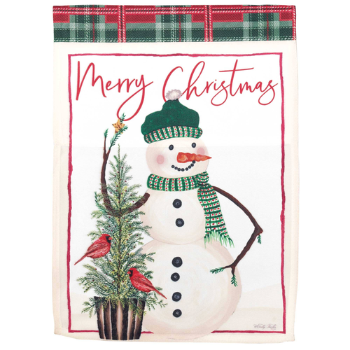 Snowman Merry Christmas Flag