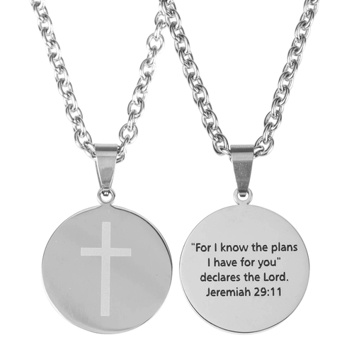 Nk Jer29:11 Round Medal Stainless Steel 