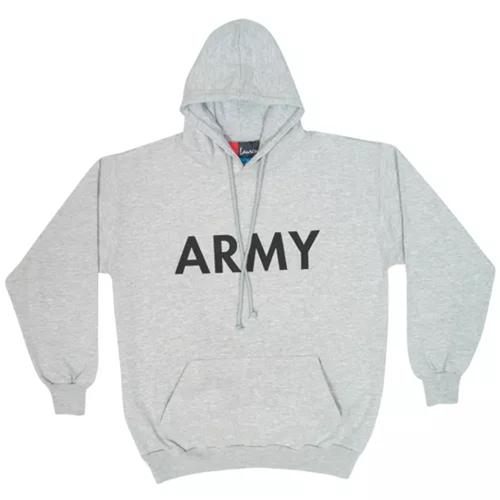 Hooded/Pullover Grey Sweatshirt- Army