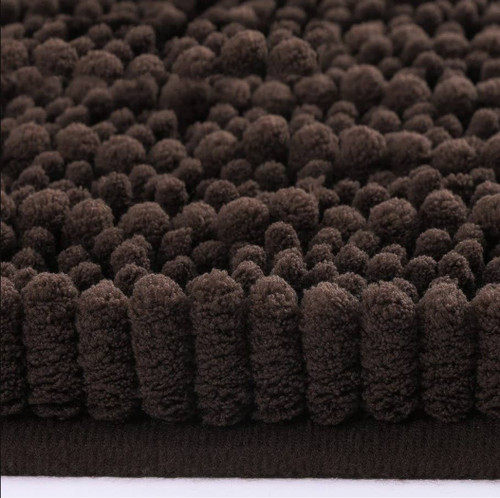 2 Piece Set Beige Cozy Plush Soft Chenille Bath Mat 