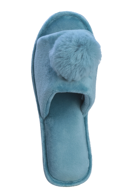 Womens Slippers Lovely Velvet Pom-pom Open Toe House Slides