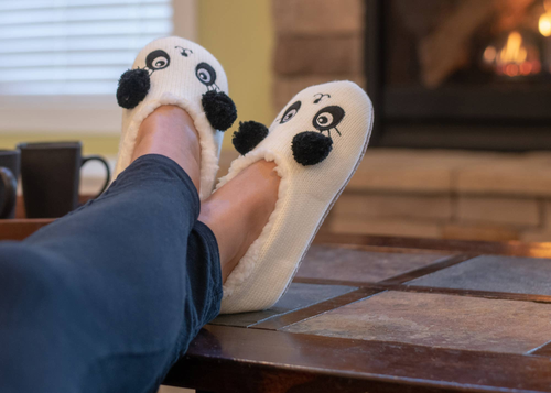 Bear Plush Lined Non Slip Fuzzy Soft Slipper -