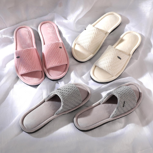 Women's Velvet Knit Stylish Textured Woven Flat Sandals