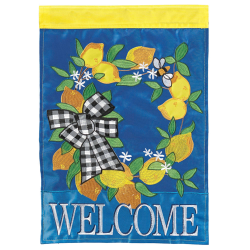 Lemon Welcome Flag Poly