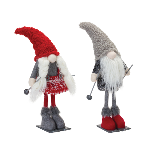 Plush Winter Gnome on Skis