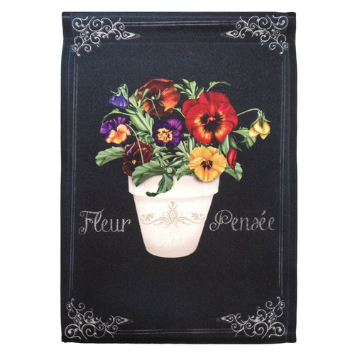 Flag Print Fleur Pensee Polyester
