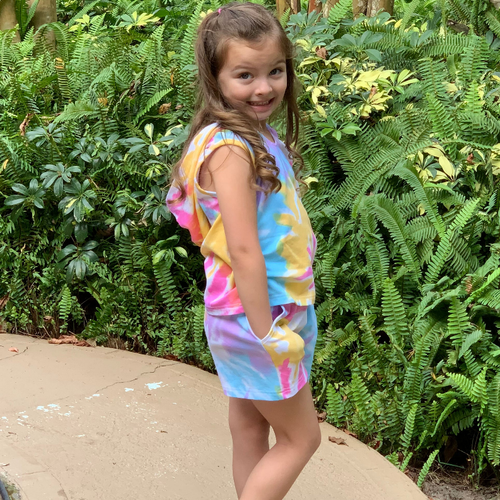 AnnLoren Girls Hoodie Tank and Shorts Set