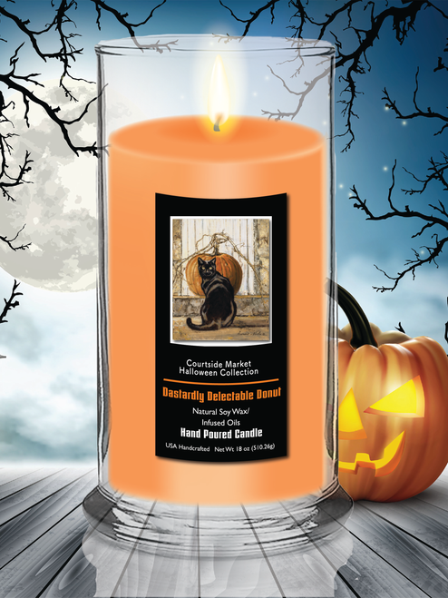 Courtside Market Black Cat Status Candle Glass