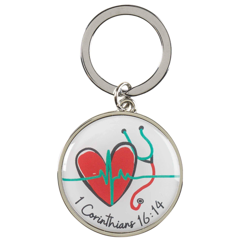 Keyring Nurse 1Cor.16:14 Zinc Al