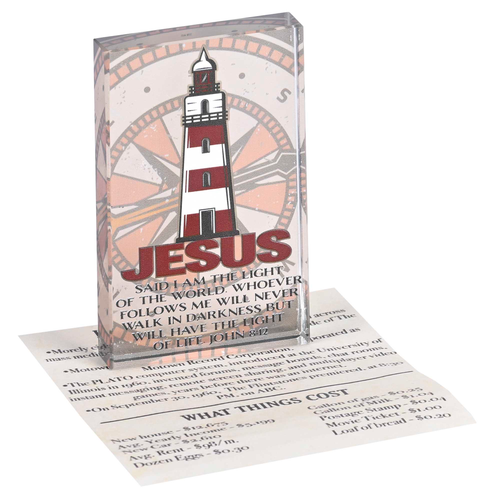 Tabletop Glass Lighthouse I Am The 2.5X4