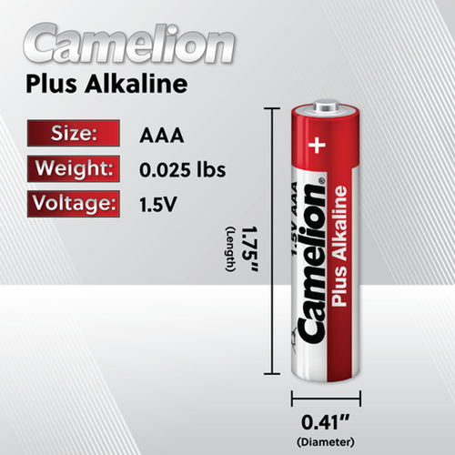 Camelion AAA 1.5V Plus Alkaline Plastic Tub 48 Count (2 x 24Ct)