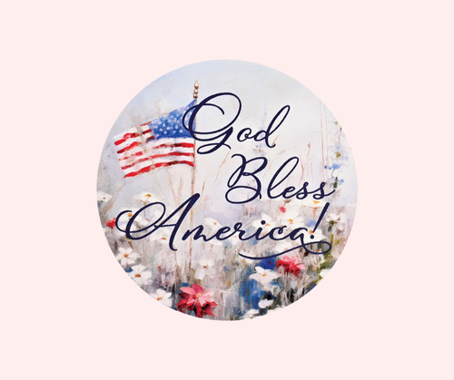 Sticker Flag God Bless America