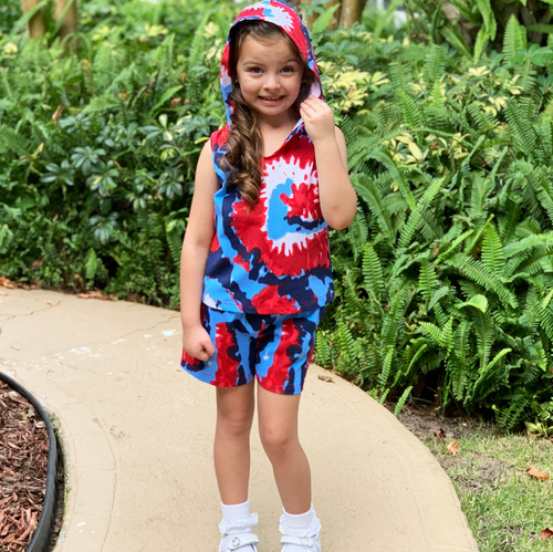 AnnLoren Girls Hoodie Tank and Shorts Set