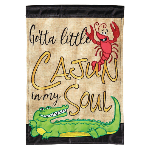 Flag Dbl-App Cajun In My Soul Burlap Garden