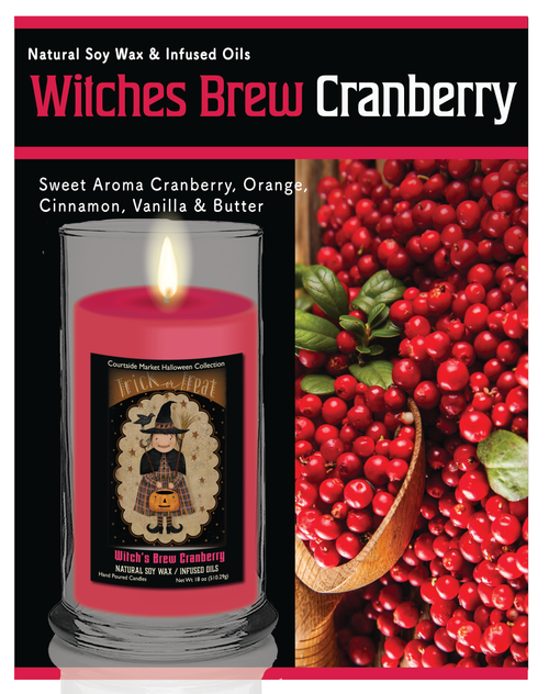 Courtside Market Trick Or Treat Witch Flag Status Candle Glass