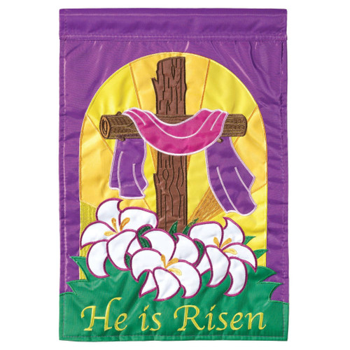 Flg Dapp Easter Cross Risen Poly Garden