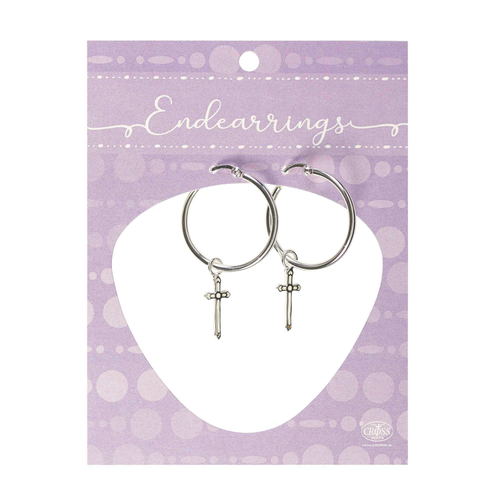 Earring With 1" Flare Cross Wire Close