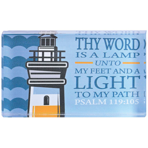 Tabletop Glass Lighthouse Your Word Is