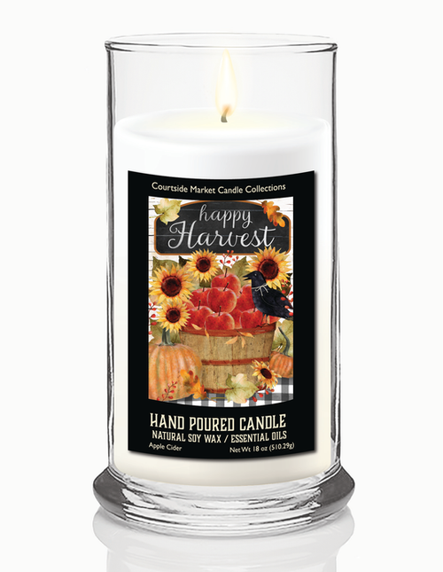 Courtside Market Happy Harvest II Status Candle Glass