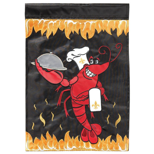 Crawfish Fleur De Lis Garden Flag