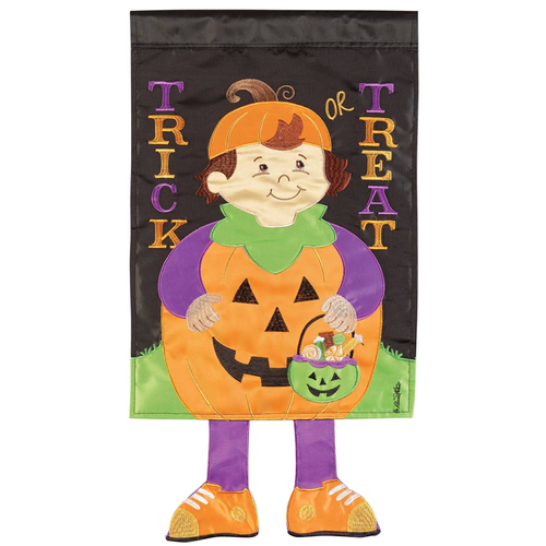 Pumpkin Trick Or Treat Flag Garden