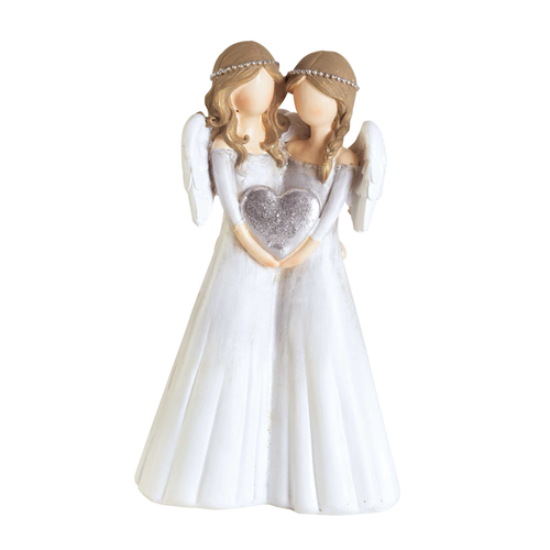 Angel Pair Silver 1-Piece 6in