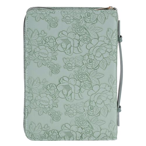Bible Case Sculpted Floral Green XLarge