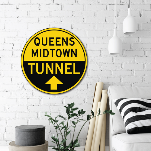 Courtside Market Queens Midtown Tunnel Circular Wood Decor