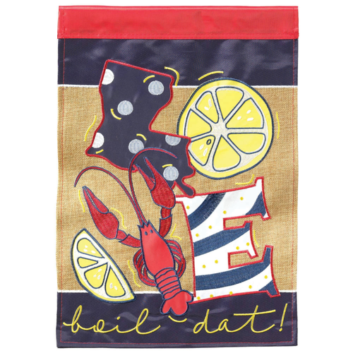 Love Boil Dat! Flag Burlap Garden