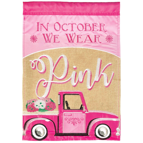 Truck In October Flag Burlap Garden