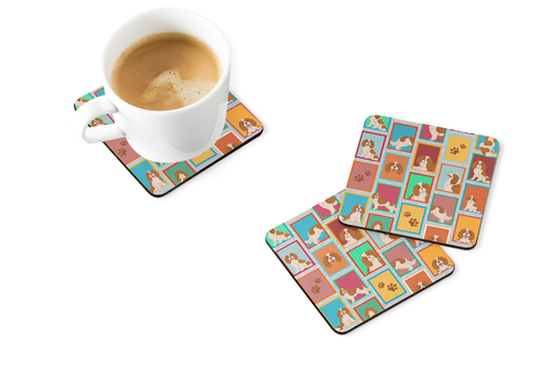 Lots of Blenheim Cavalier Spaniel Foam Coasters