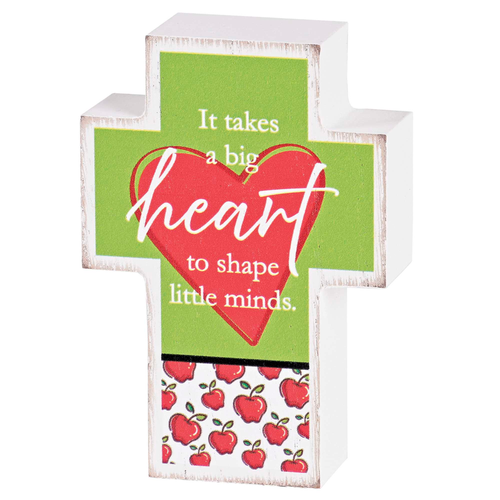 Tabletop Cross It Takes A Big Heart 3x4