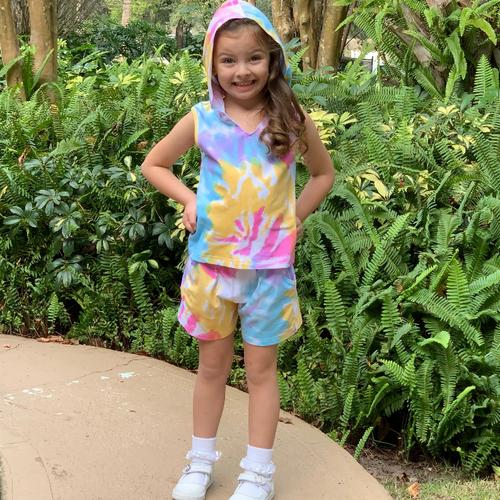 AnnLoren Girls Hoodie Tank and Shorts Set