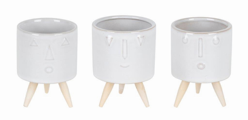 Pot (Set of 3) 3"D x 4"H Porcelain