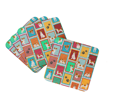 Lots of Red and White Jack Russell Terrier Foam Coasters